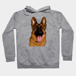 Cute German Shepherd Drawing Hoodie